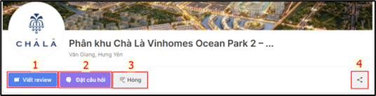 Tính năng viết review/đặt câu hỏi/hóng/chia sẻ