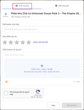 Tính năng viết review trên Meey Review